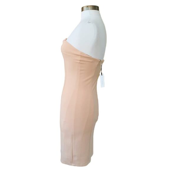 NEW LOVERS + FRIENDSx Revolve Strapless Sweetheart Pencil Dress Nude Blush - Picture 4 of 7